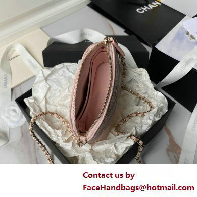 Chanel Grained Calfskin  &  Gold-Tone Metal Clutch with Chain Bag AP4000 Pink 2025